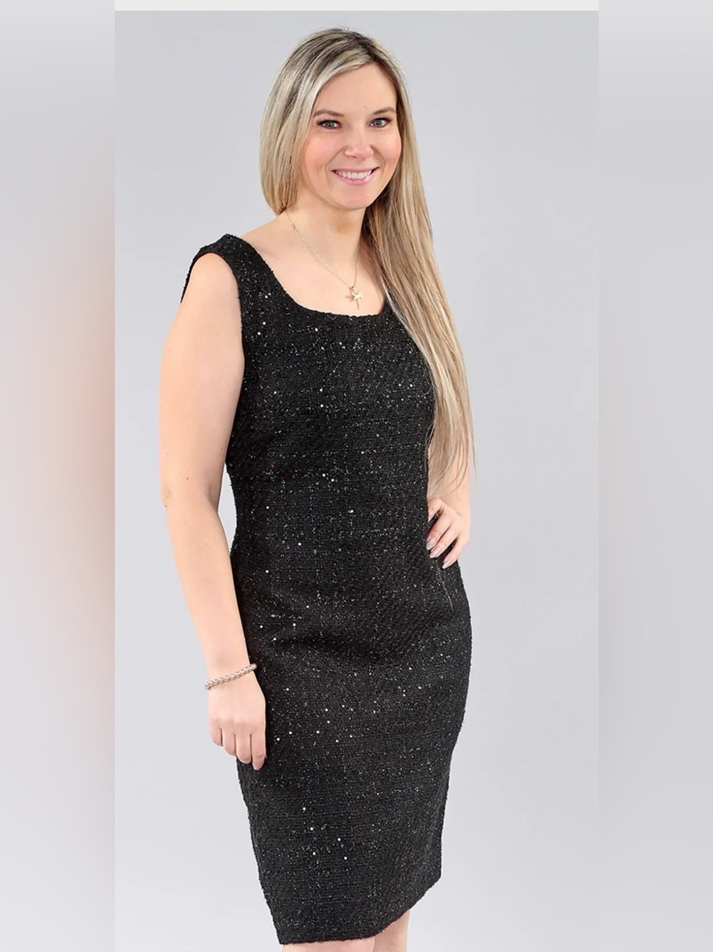 Michael Tyler | Sparkly Knit Lined Dress